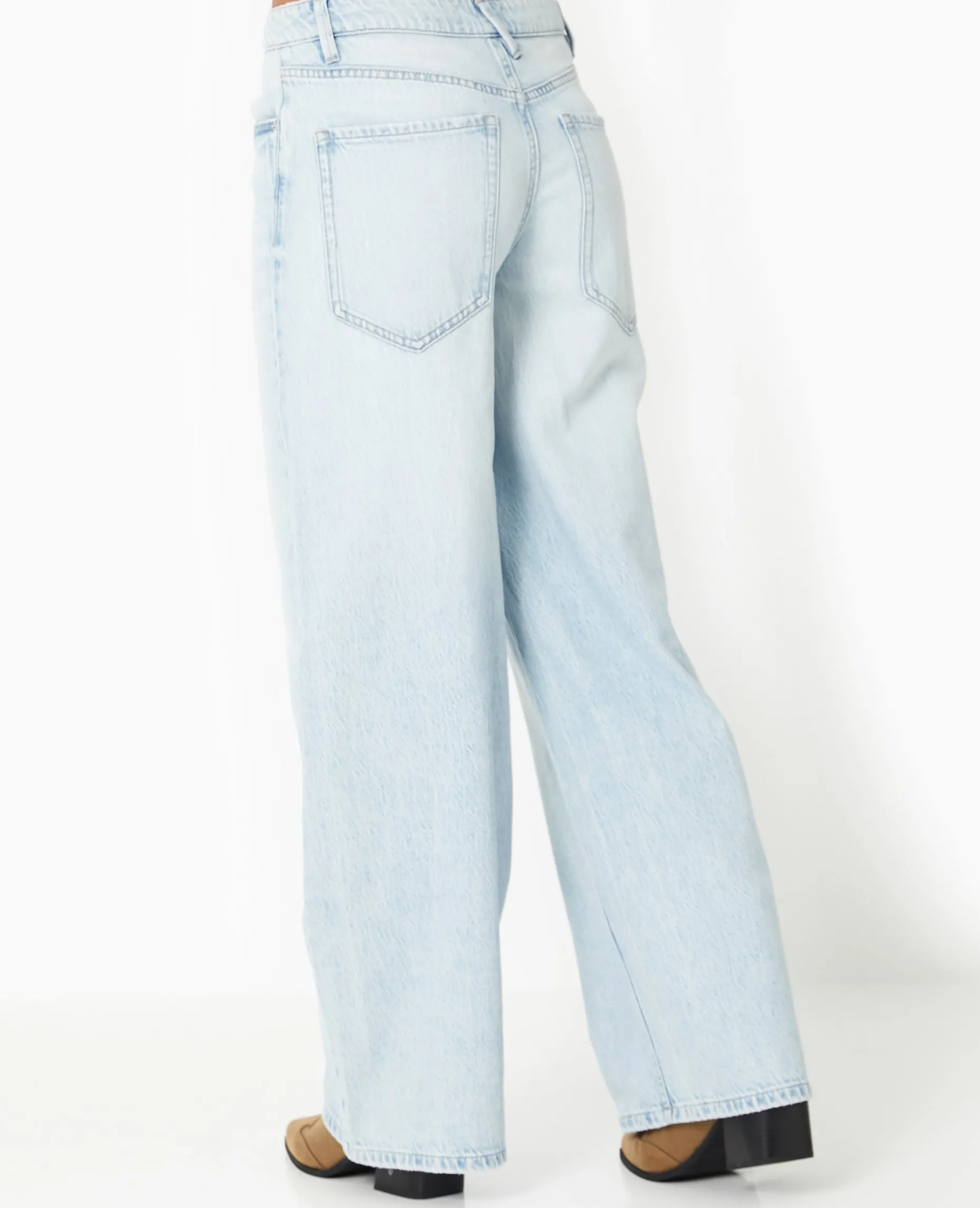 Jean Baggy Taille Haute - Bleu Clair