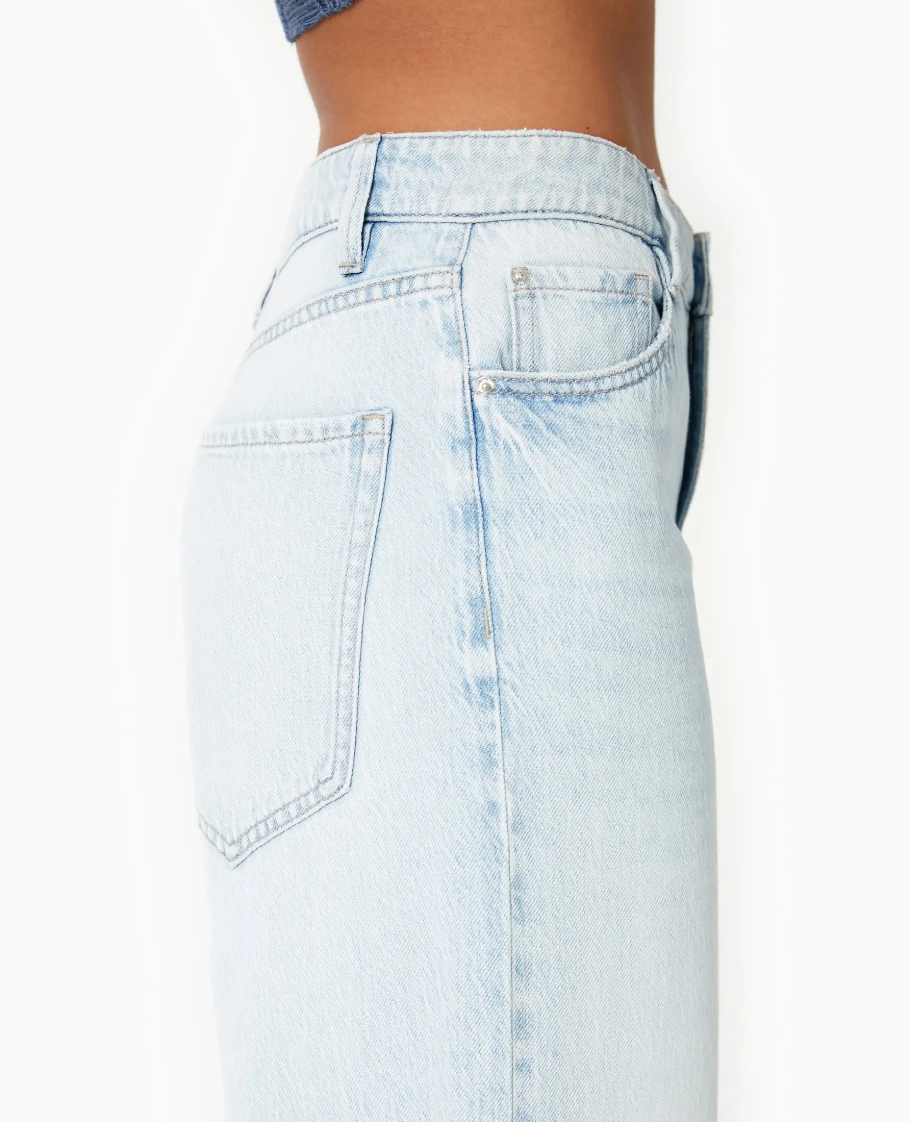 Jean Baggy Taille Haute - Bleu Clair