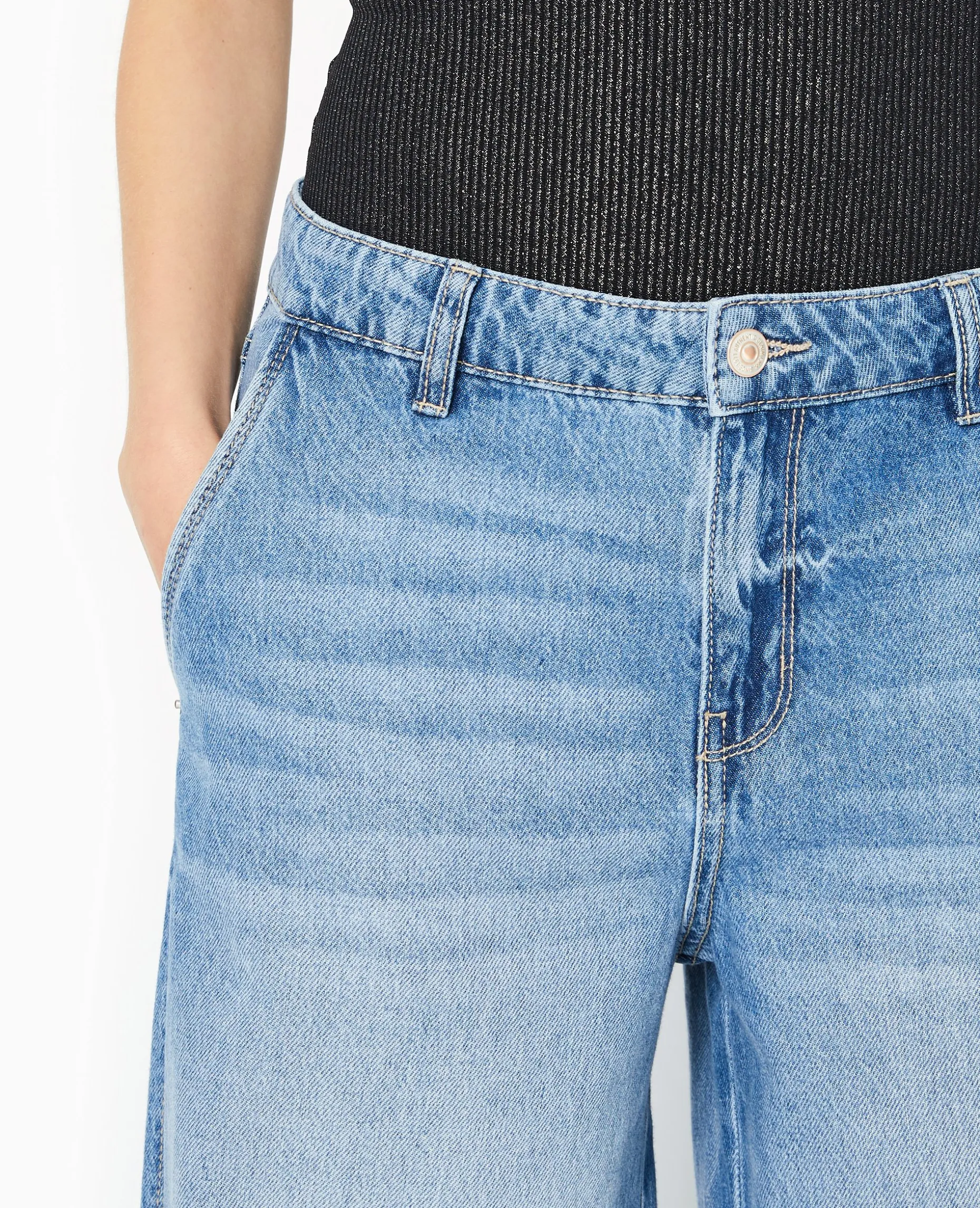 Jean Baggy Taille Regular - Bleu