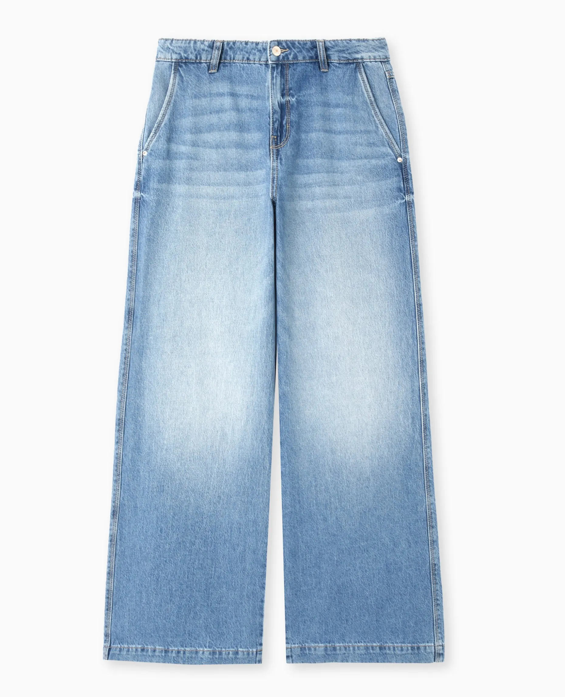 Jean Baggy Taille Regular - Bleu