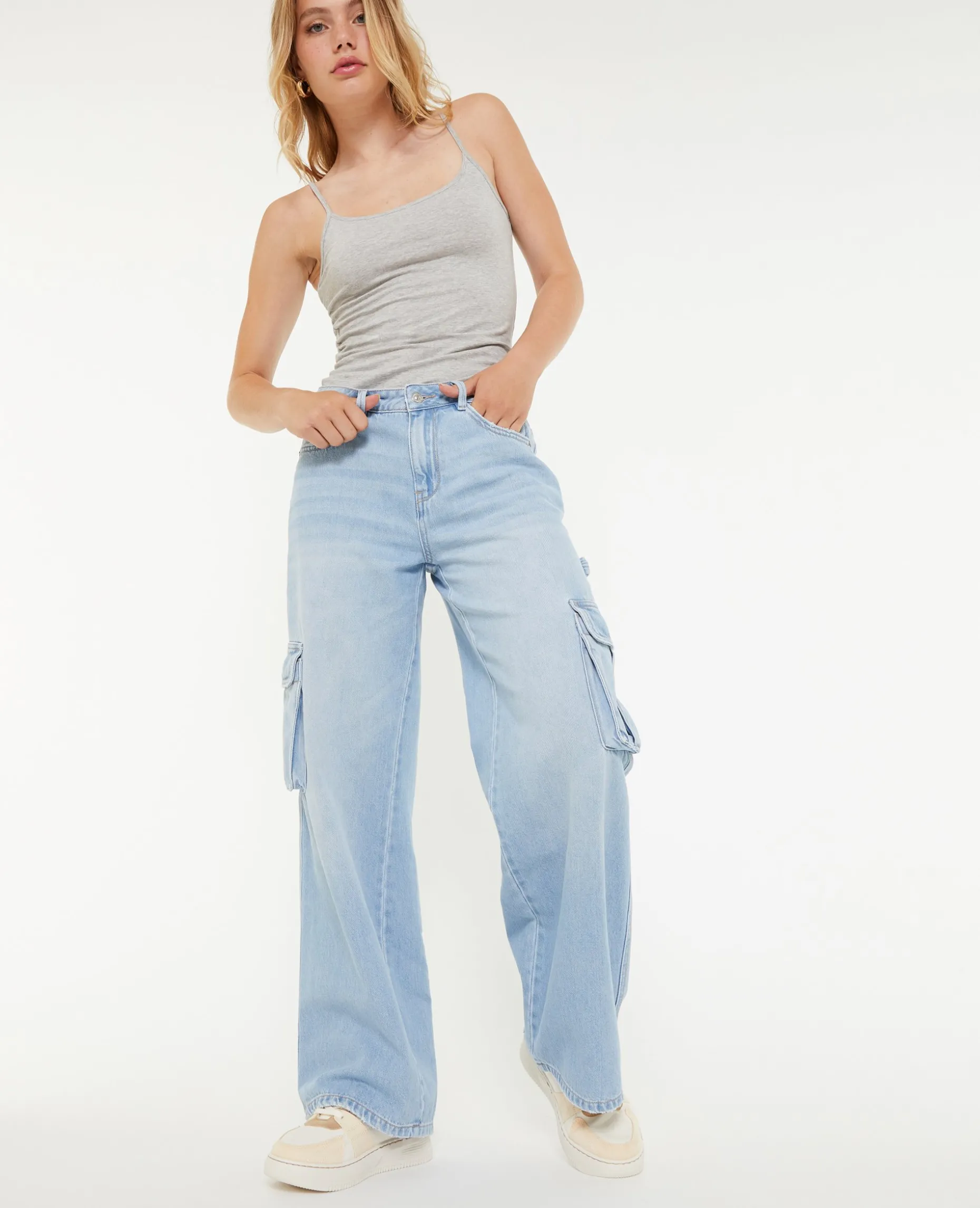 Jean Cargo Large - Bleu