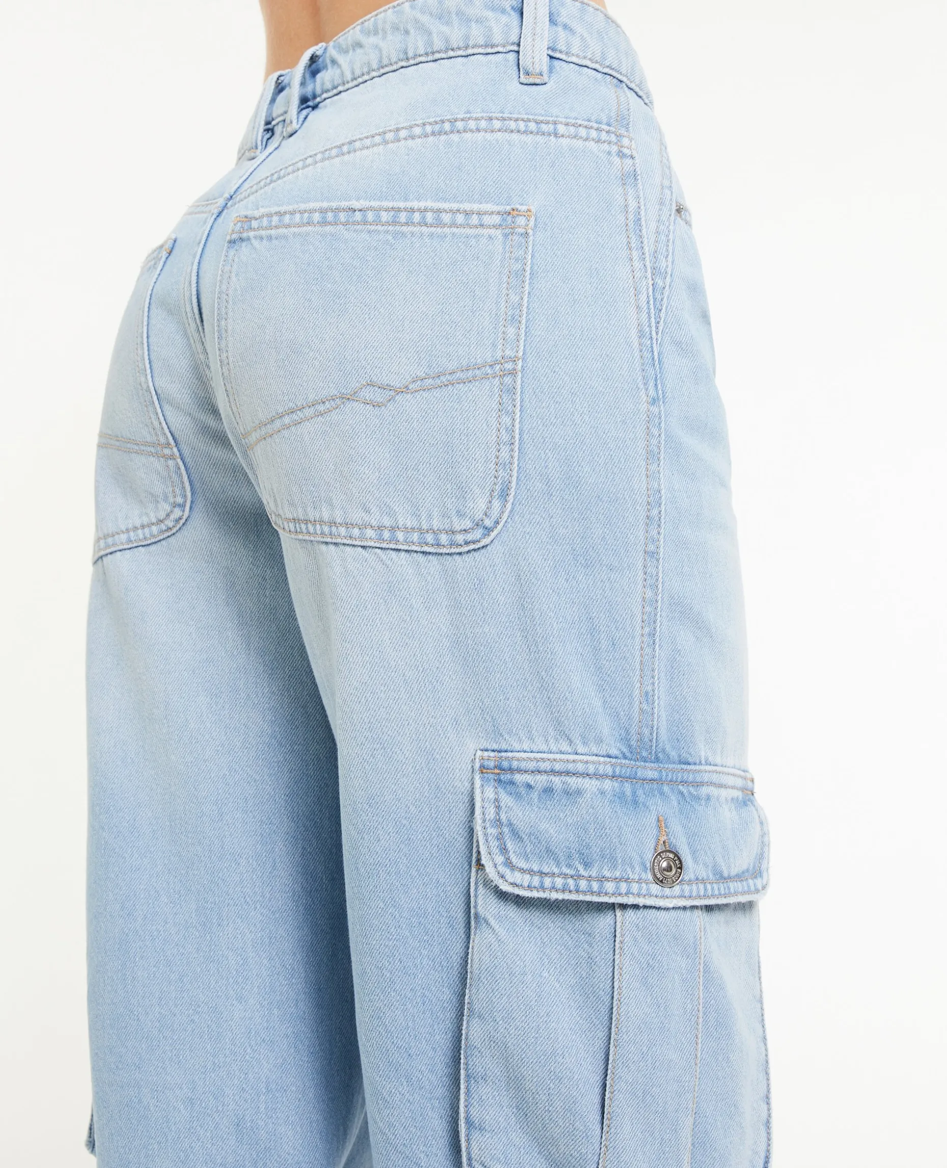 Jean Cargo Large - Bleu