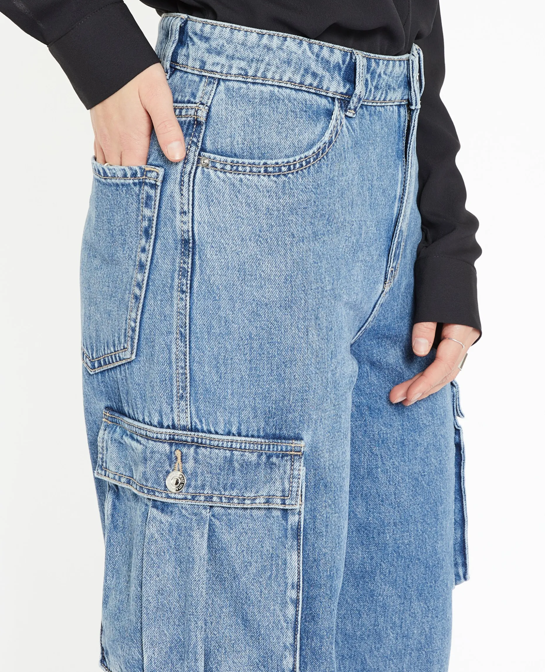 Jean Cargo Large - Bleu