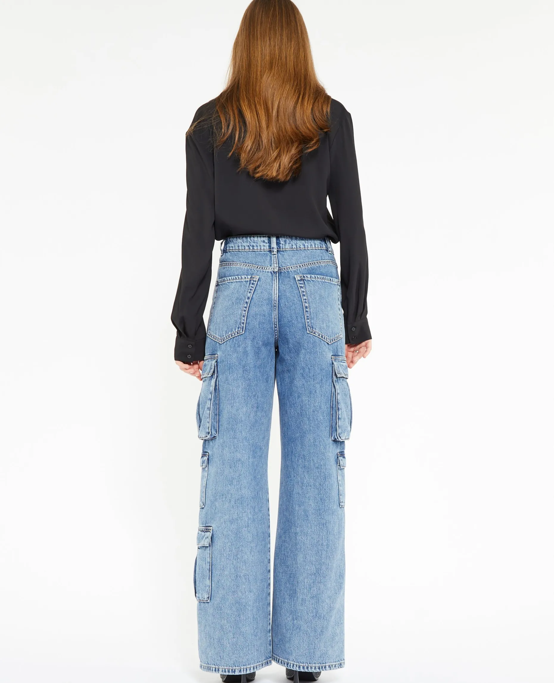 Jean Cargo Large - Bleu