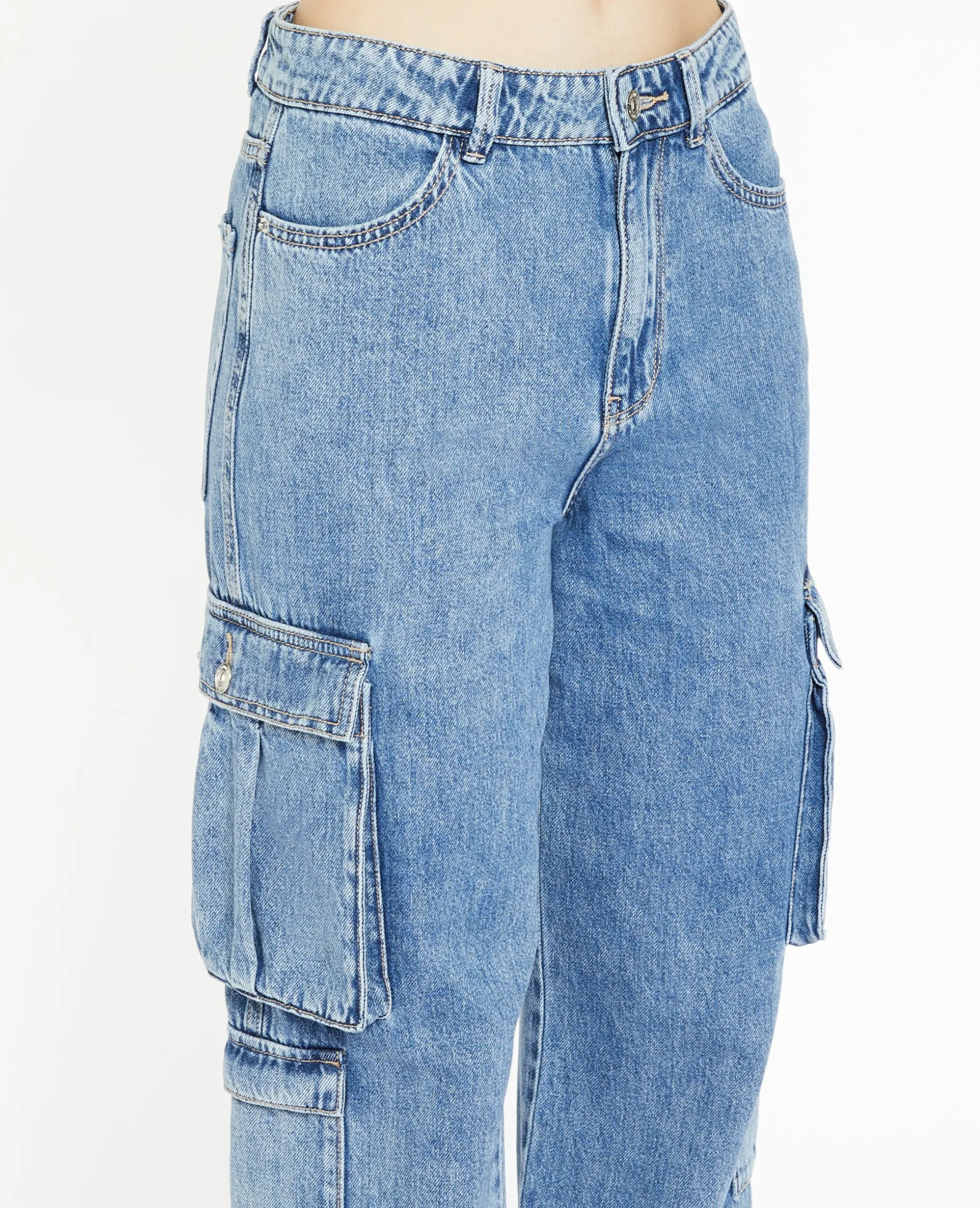 Jean Cargo Large - Bleu