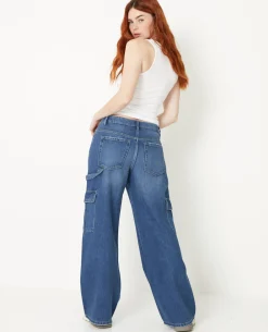 Jean Cargo Taille Regular - Bleu