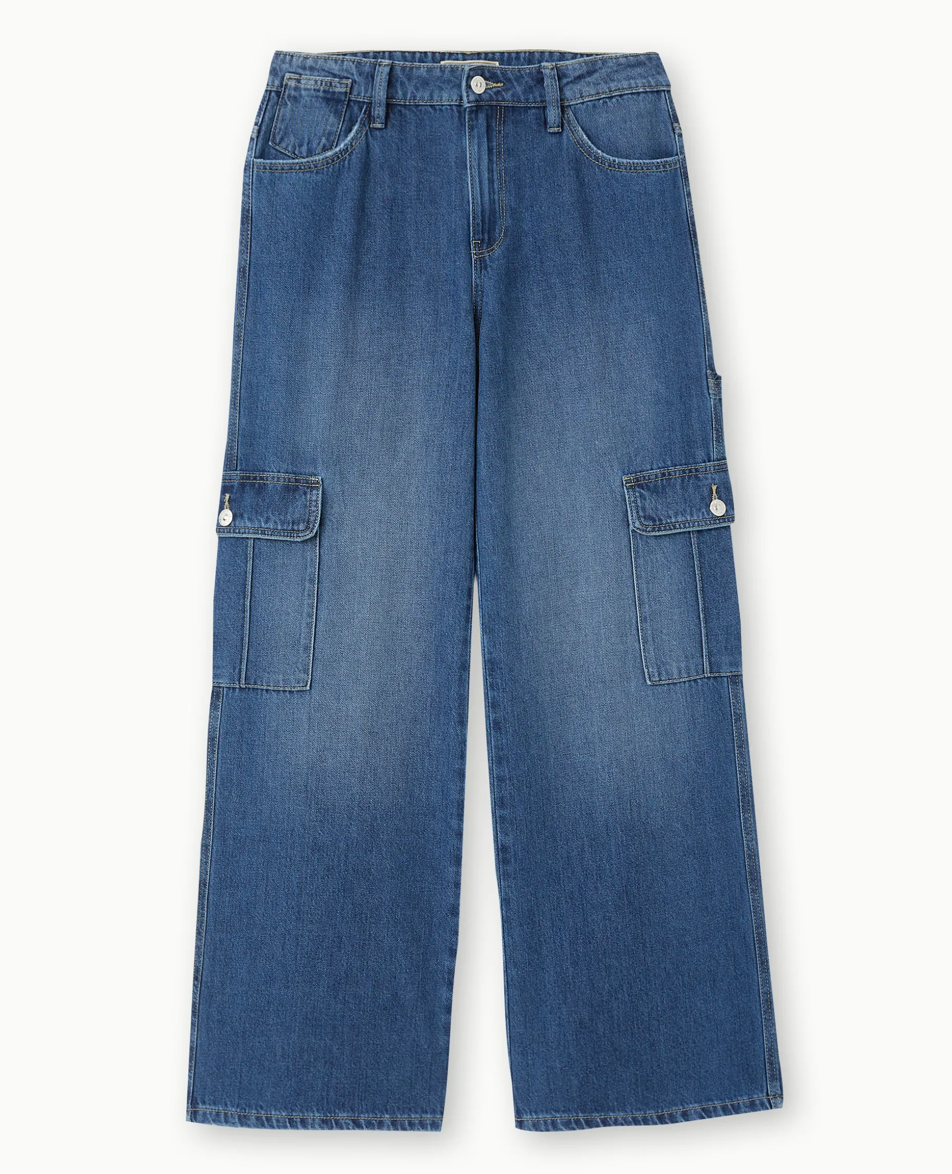 Jean Cargo Taille Regular - Bleu