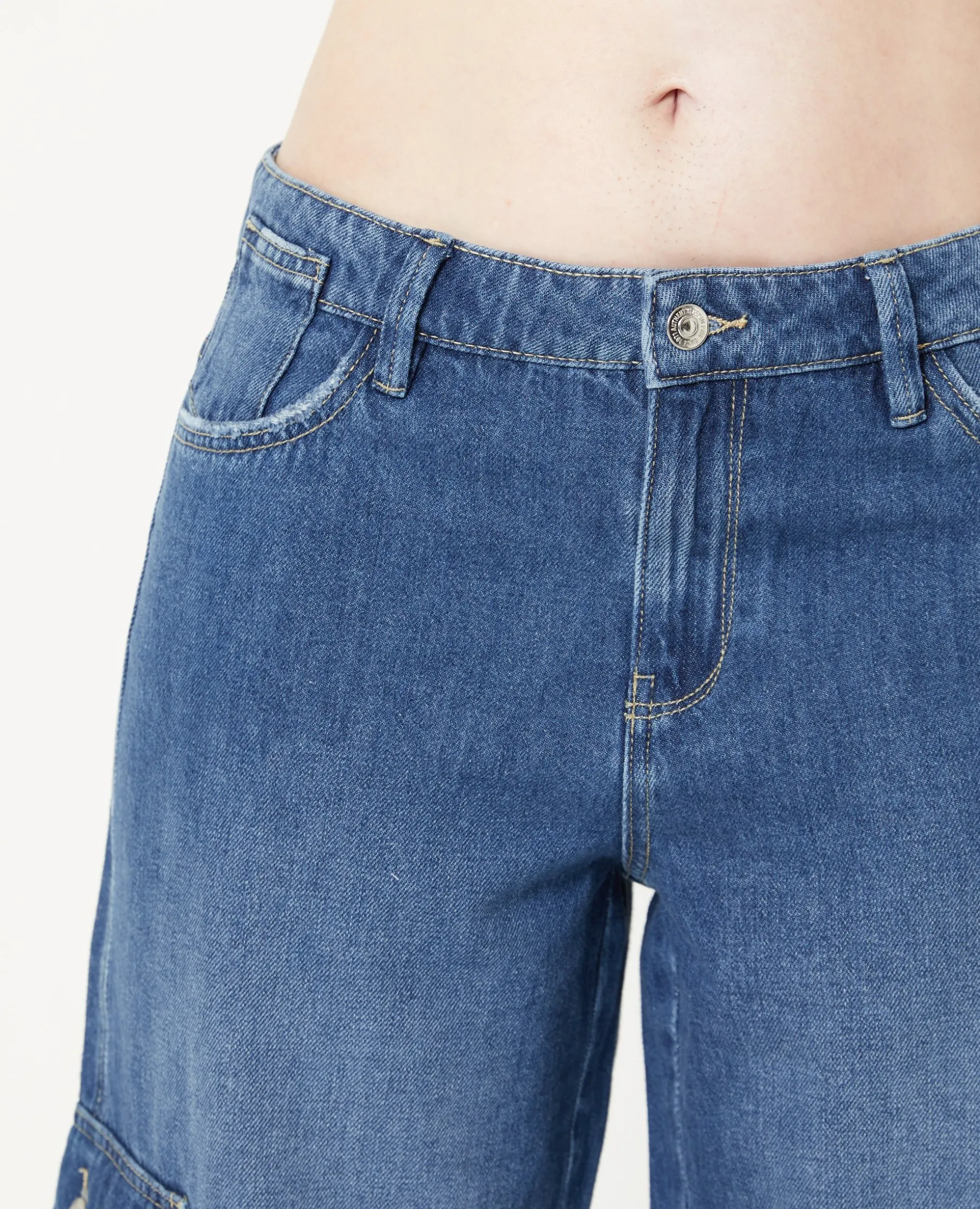 Jean Cargo Taille Regular - Bleu