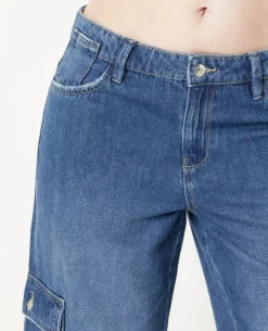 Jean Cargo Taille Regular - Bleu