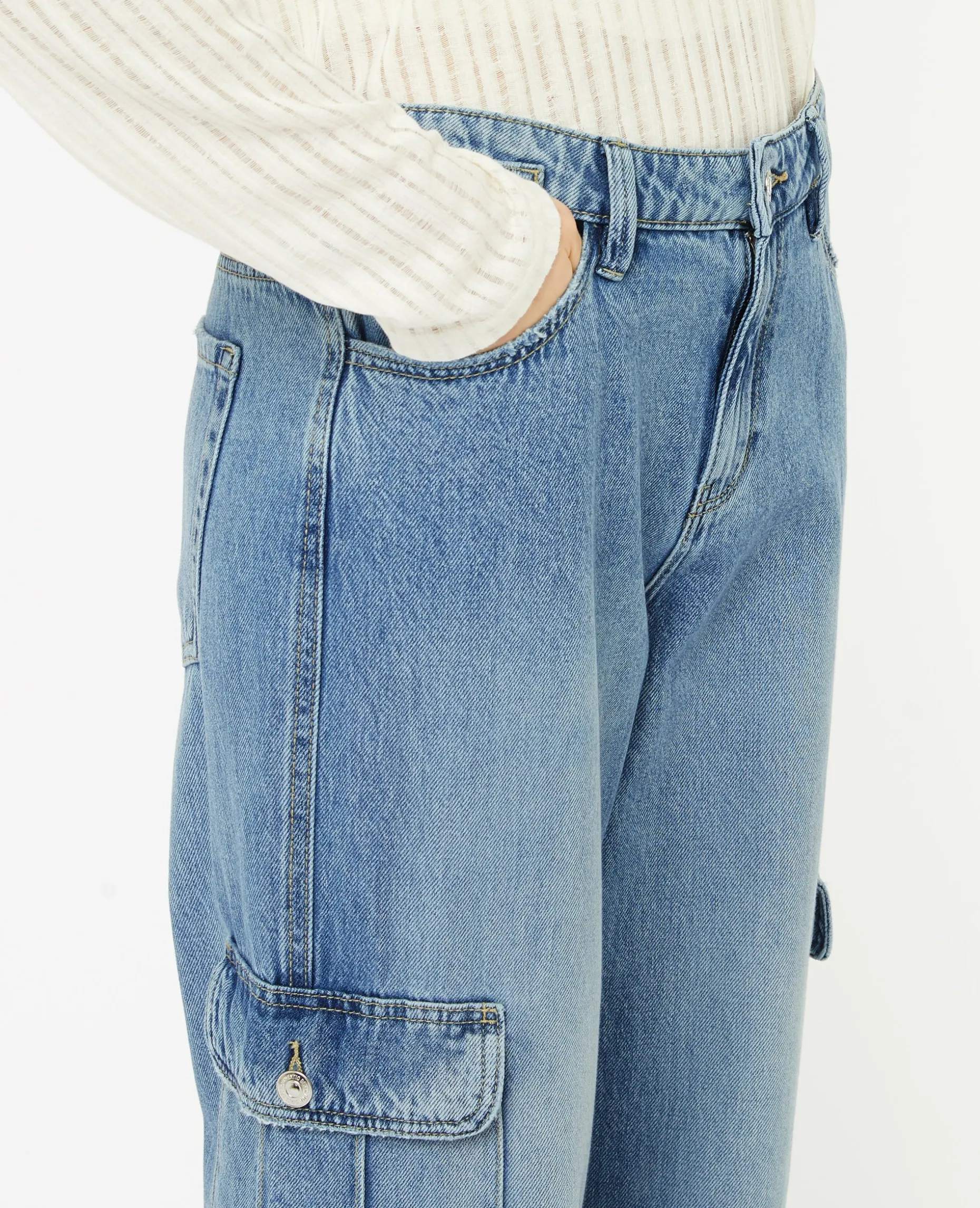 Jean Cargo Taille Standard - Bleu Clair