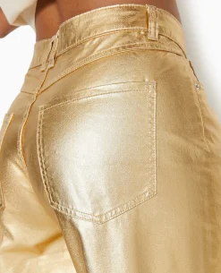 Jean Droit Doré Taille Haute - Doré