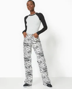 Jean Droit Motif Zè;bre - Noir