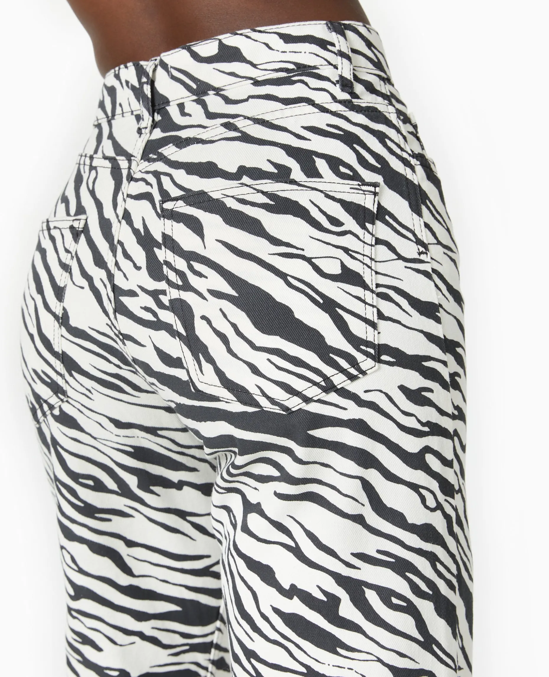 Jean Droit Motif Zè;bre - Noir