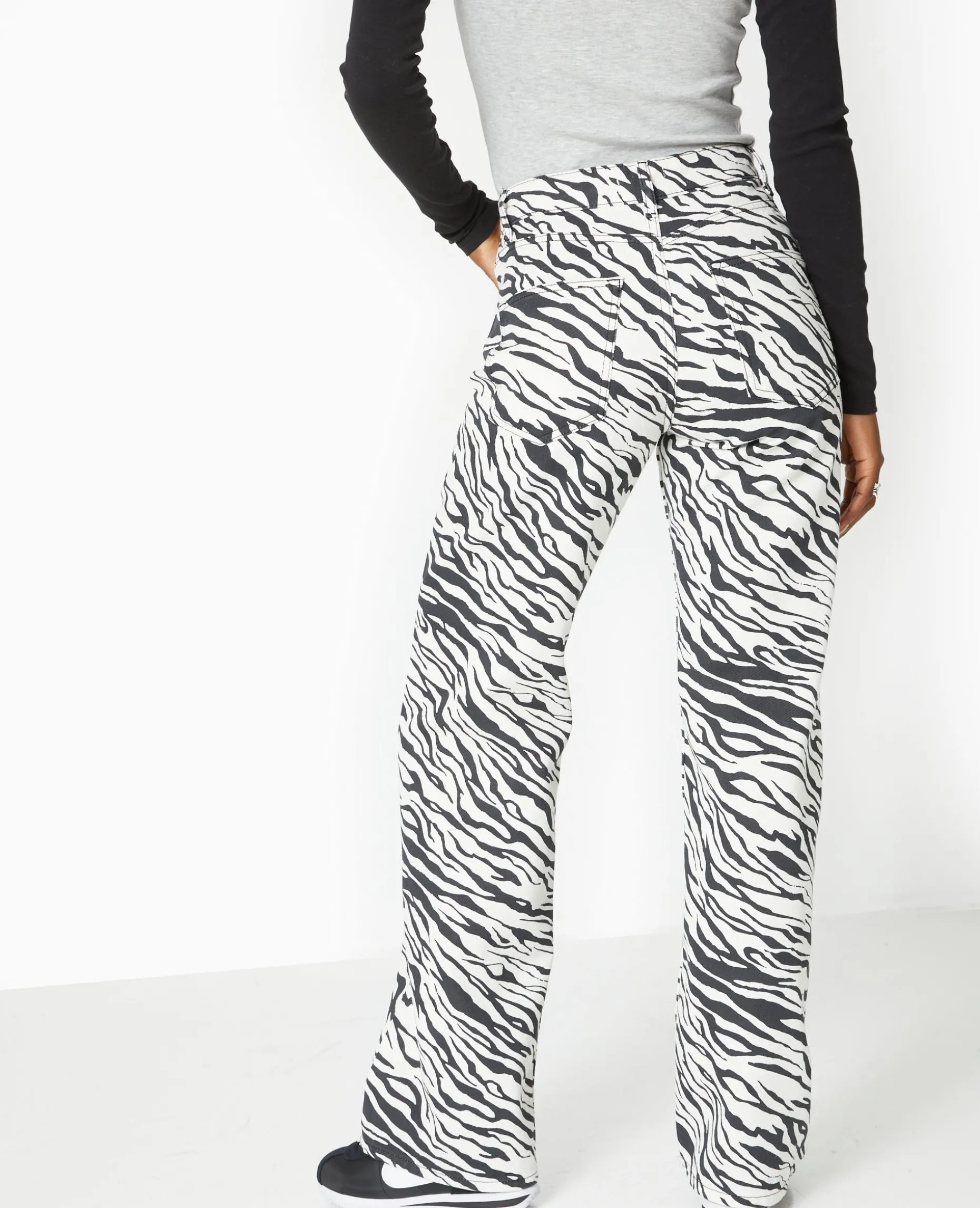 Jean Droit Motif Zè;bre - Noir