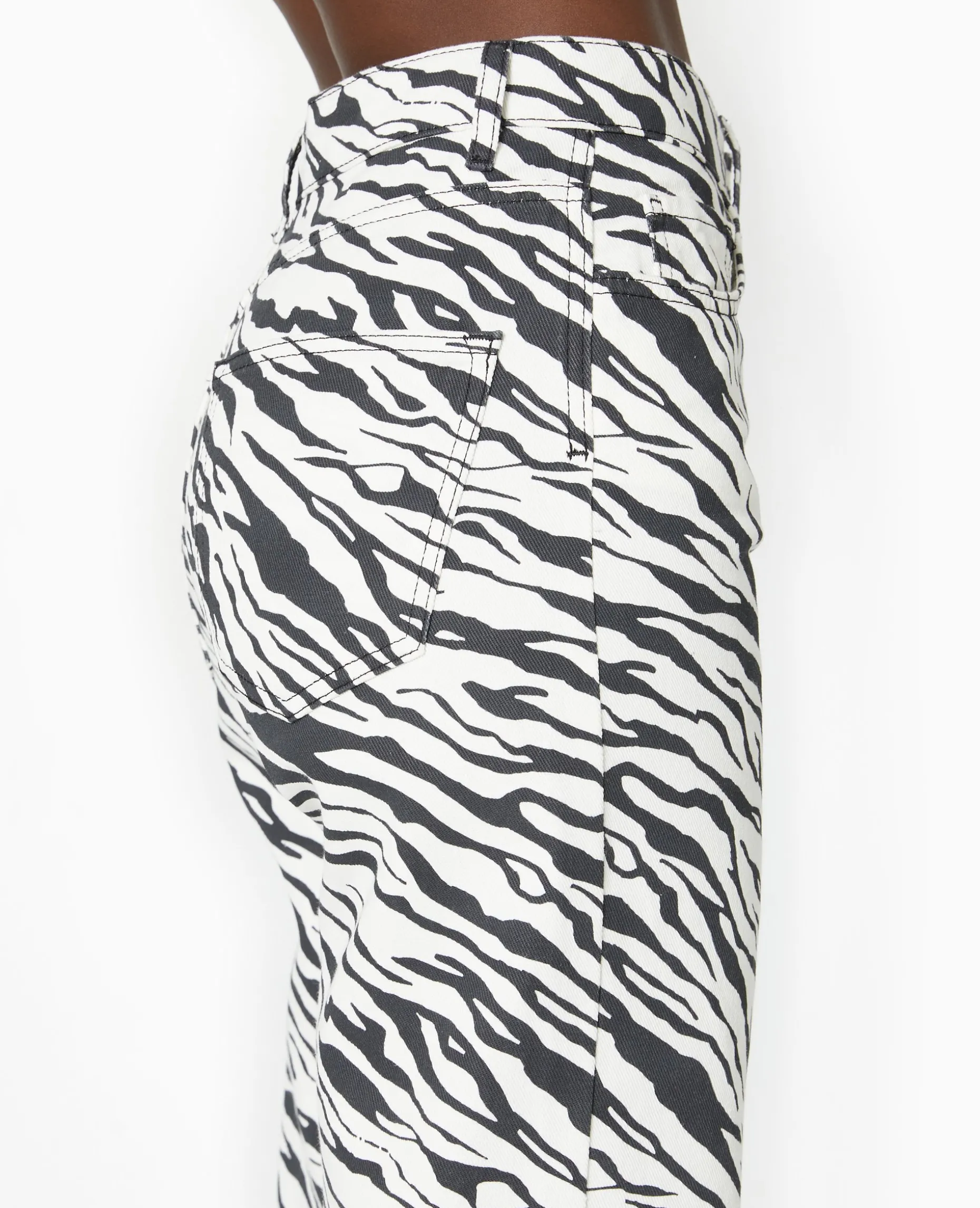 Jean Droit Motif Zè;bre - Noir
