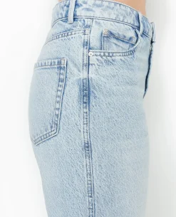 Jean Droit Taille Haute - Bleu Clair