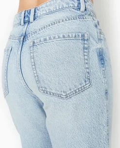 Jean Droit Taille Haute - Bleu Clair