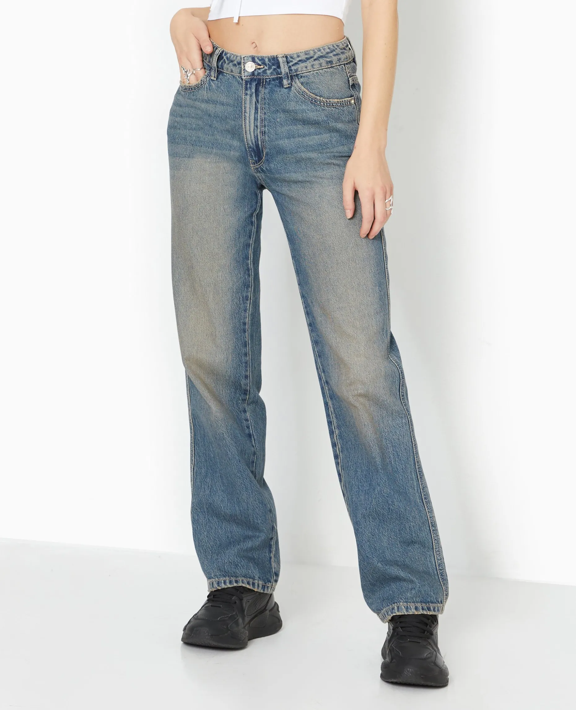 Jean Droit Taille Regular - Marron