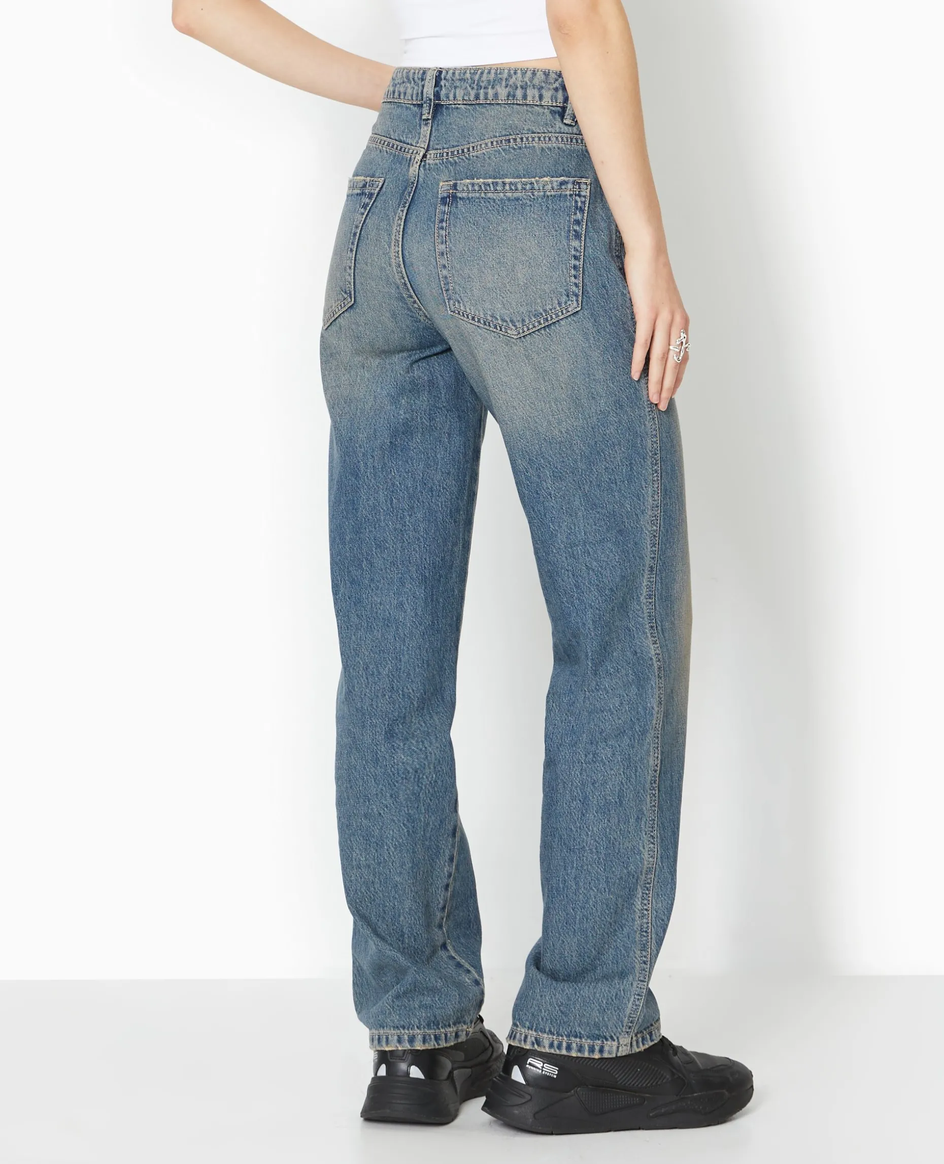 Jean Droit Taille Regular - Marron