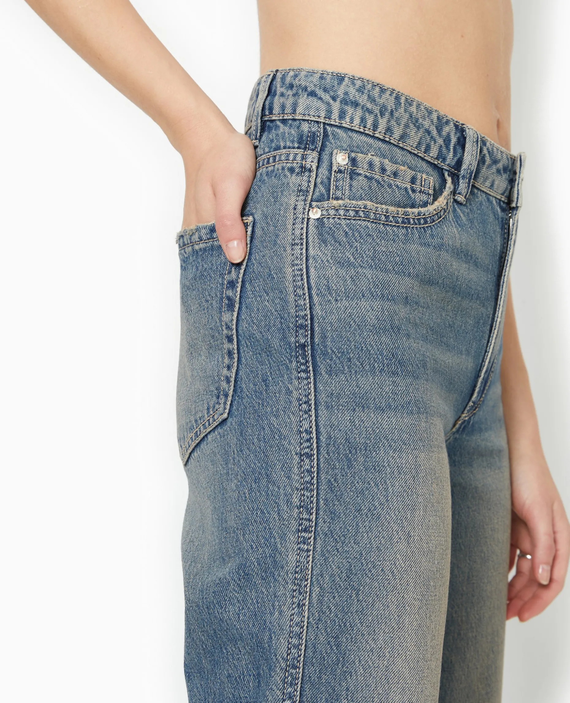 Jean Droit Taille Regular - Marron