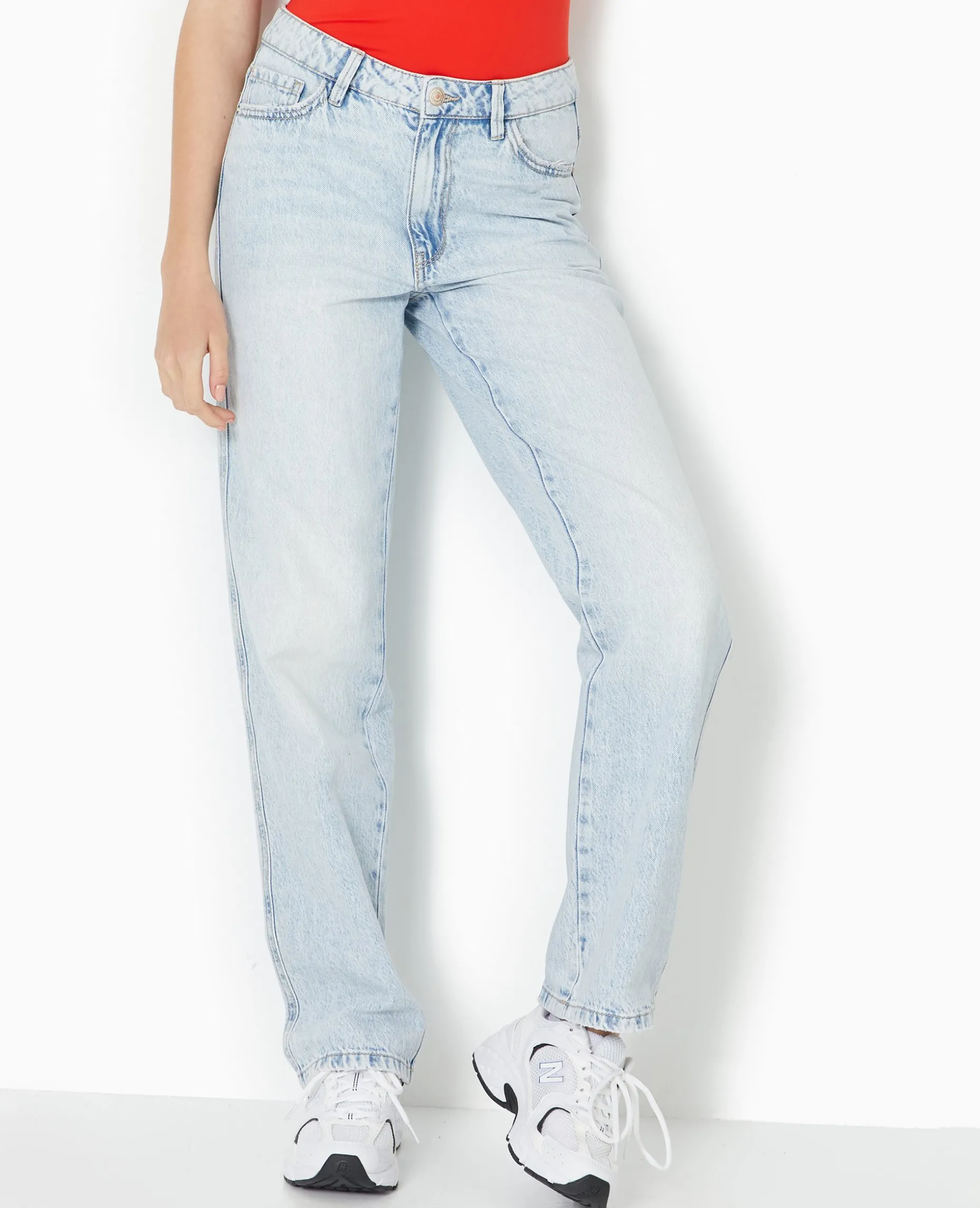 Jean Droit Taille Regular - Bleu Clair
