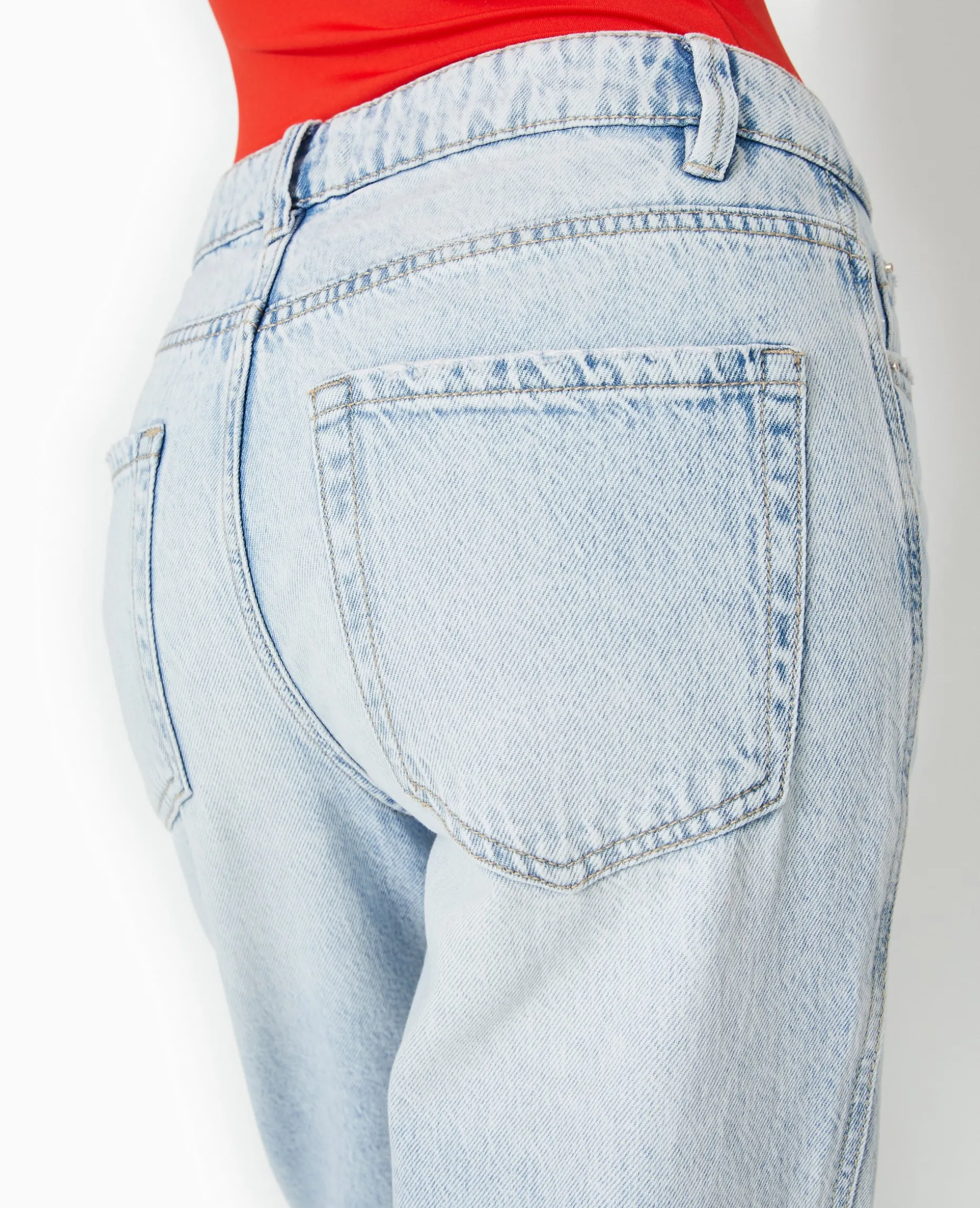 Jean Droit Taille Regular - Bleu Clair