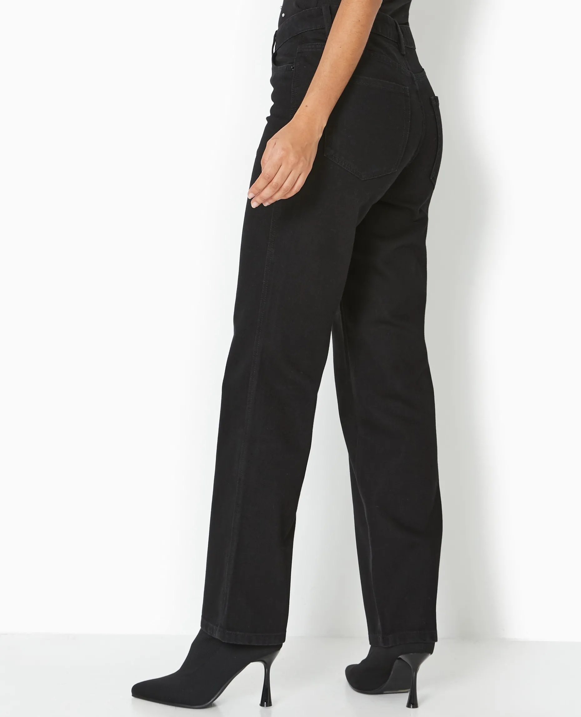 Jean Droit Taille Regular - Noir