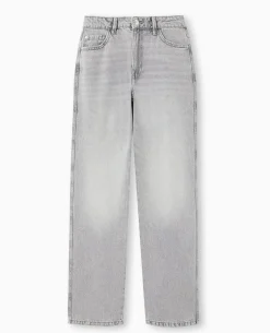 Jean Droit Taille Regular - Gris Clair