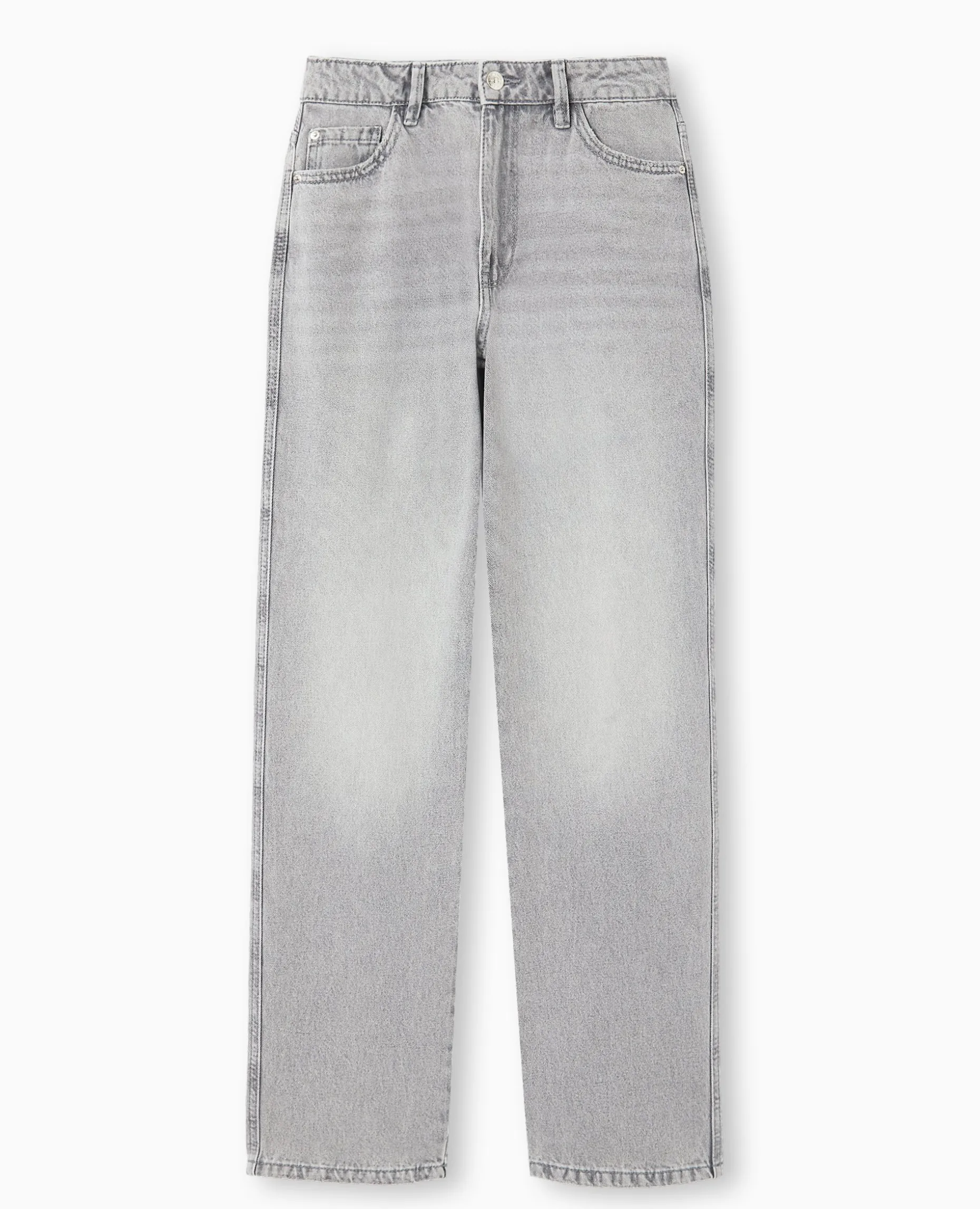 Jean Droit Taille Regular - Gris Clair