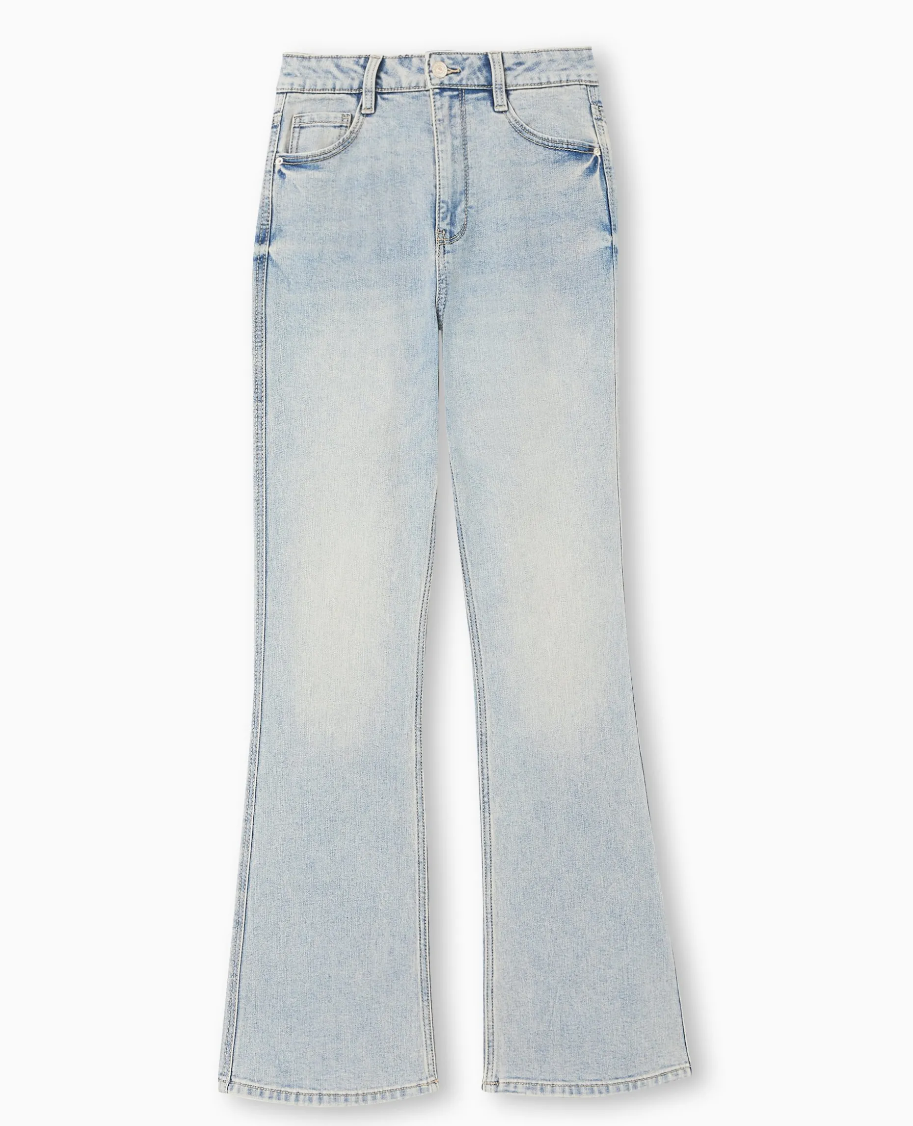 Jean Flare Taille Haute - Rose Clair