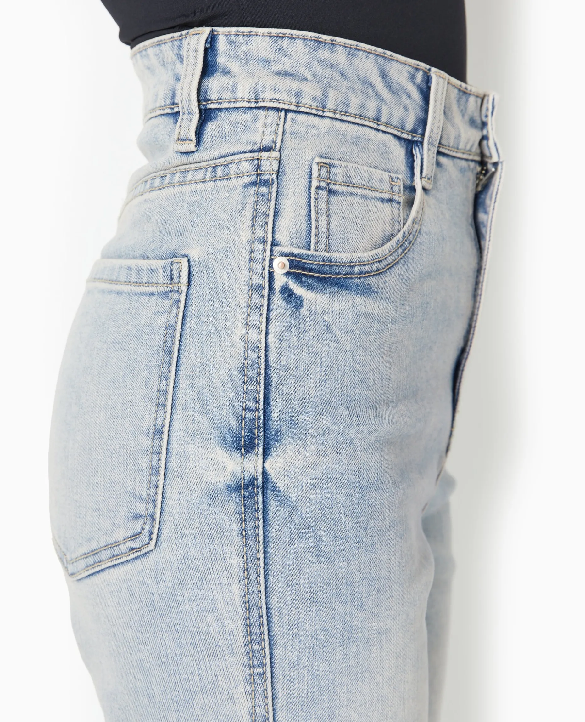 Jean Flare Taille Haute - Rose Clair