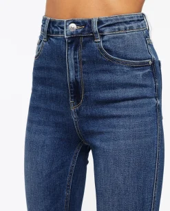 Jean Flare Taille Haute - Bleu Foncé