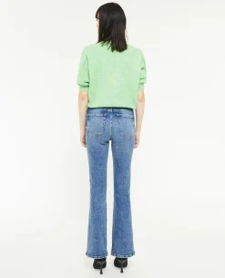 Jean Flare Taille Haute - Bleu
