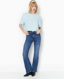 Jean Flare Taille Haute - Bleu