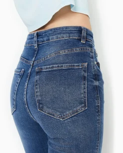 Jean Flare Taille Haute - Bleu