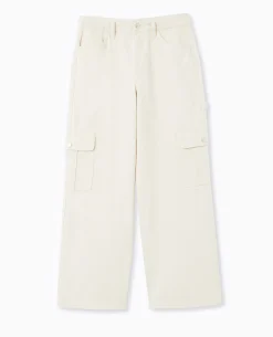 Jean Large Cargo Taille Basse - Beige