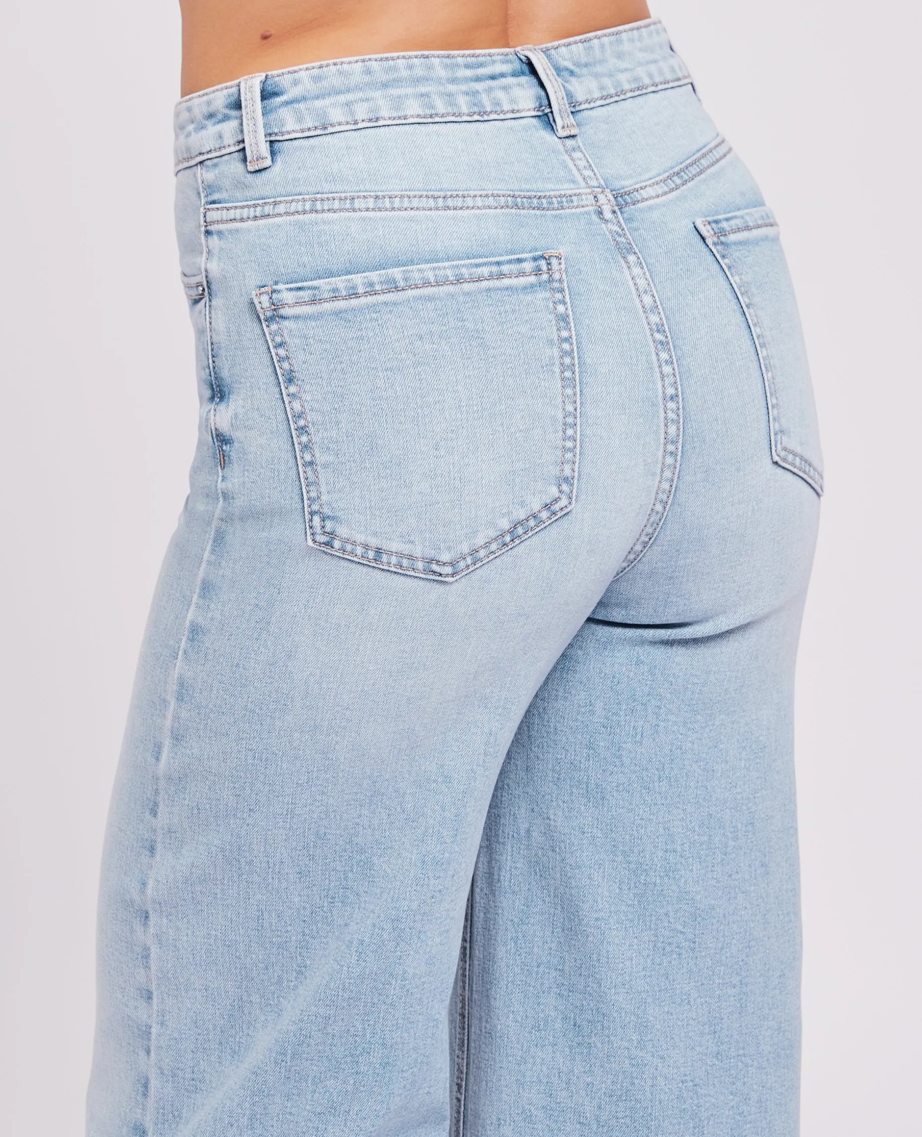Jean Large Effet Délavé - Bleu