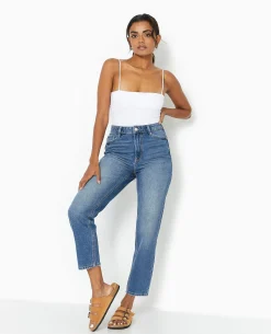 Jean Mom Taille Haute - Bleu