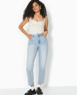Jean Mom Taille Haute - Bleu