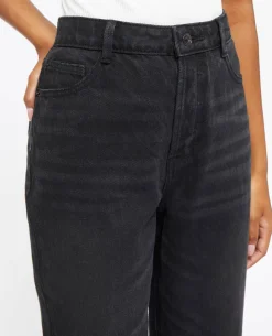 Jean Mom Taille Haute Trashé - Noir