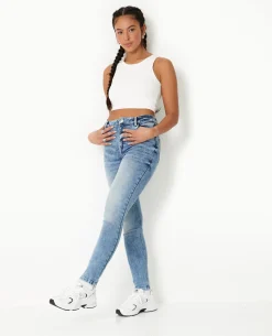 Jean Skinny Push Up Taille Regular - Bleu
