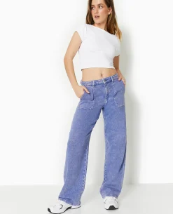 Jean Wide Souple Taille Regular - Lilas