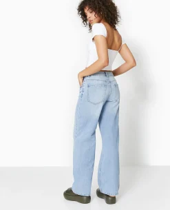 Jean Wide Taille Basse - Bleu