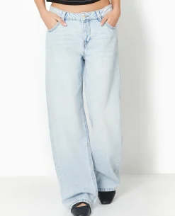 Jean Wide Taille Basse - Bleu Clair