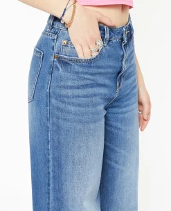 Jean Wide Taille Haute - Bleu