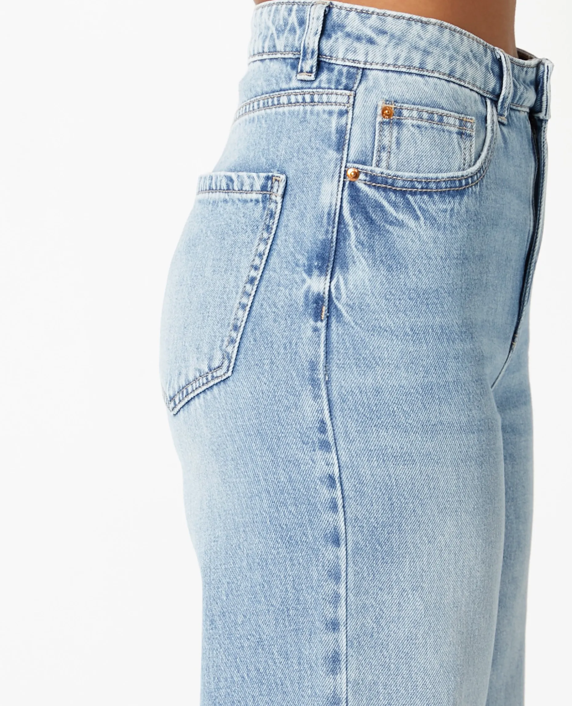 Jean Wide Taille Haute - Bleu