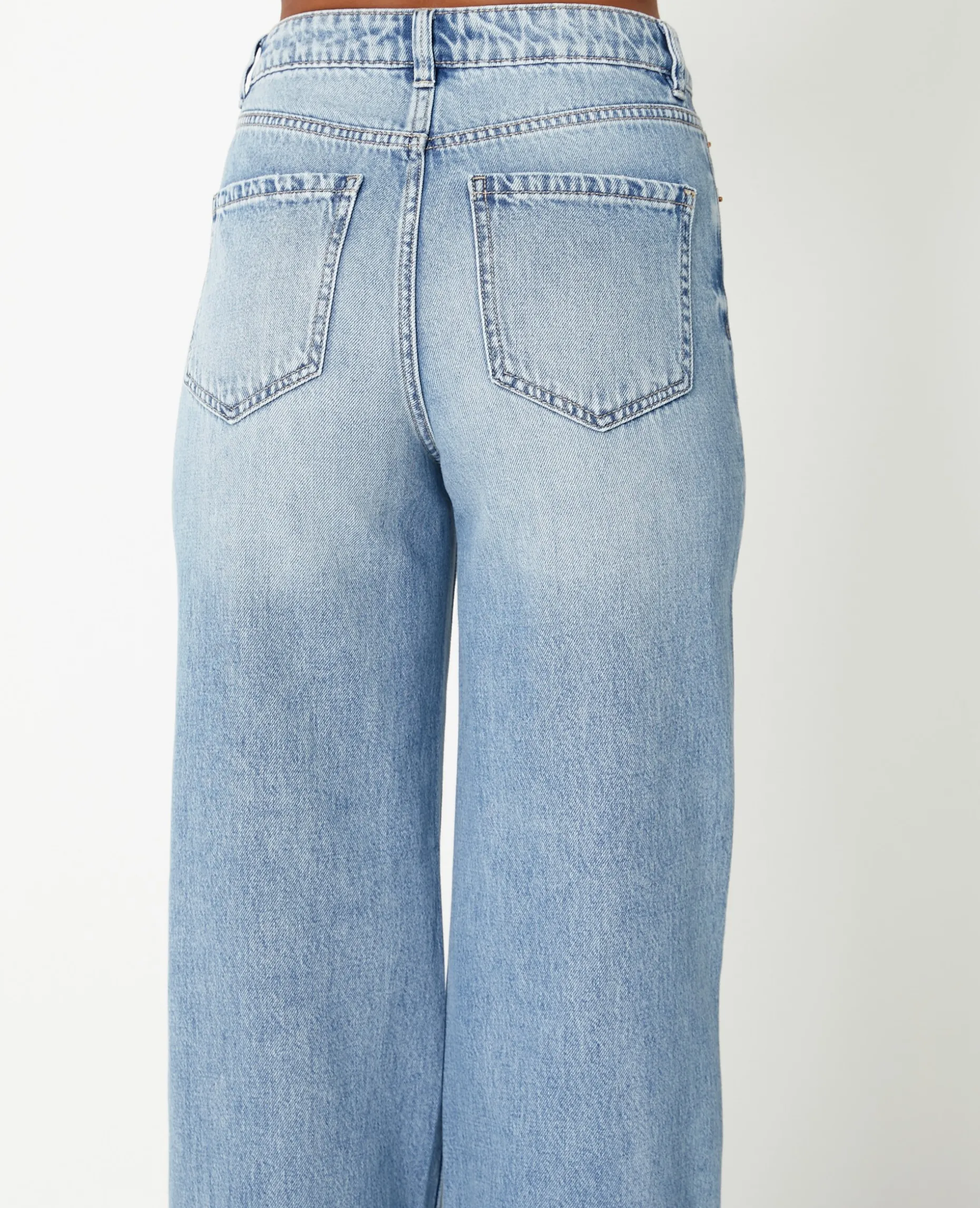 Jean Wide Taille Haute - Bleu