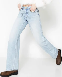 Jean Wide Taille Haute - Bleu Clair