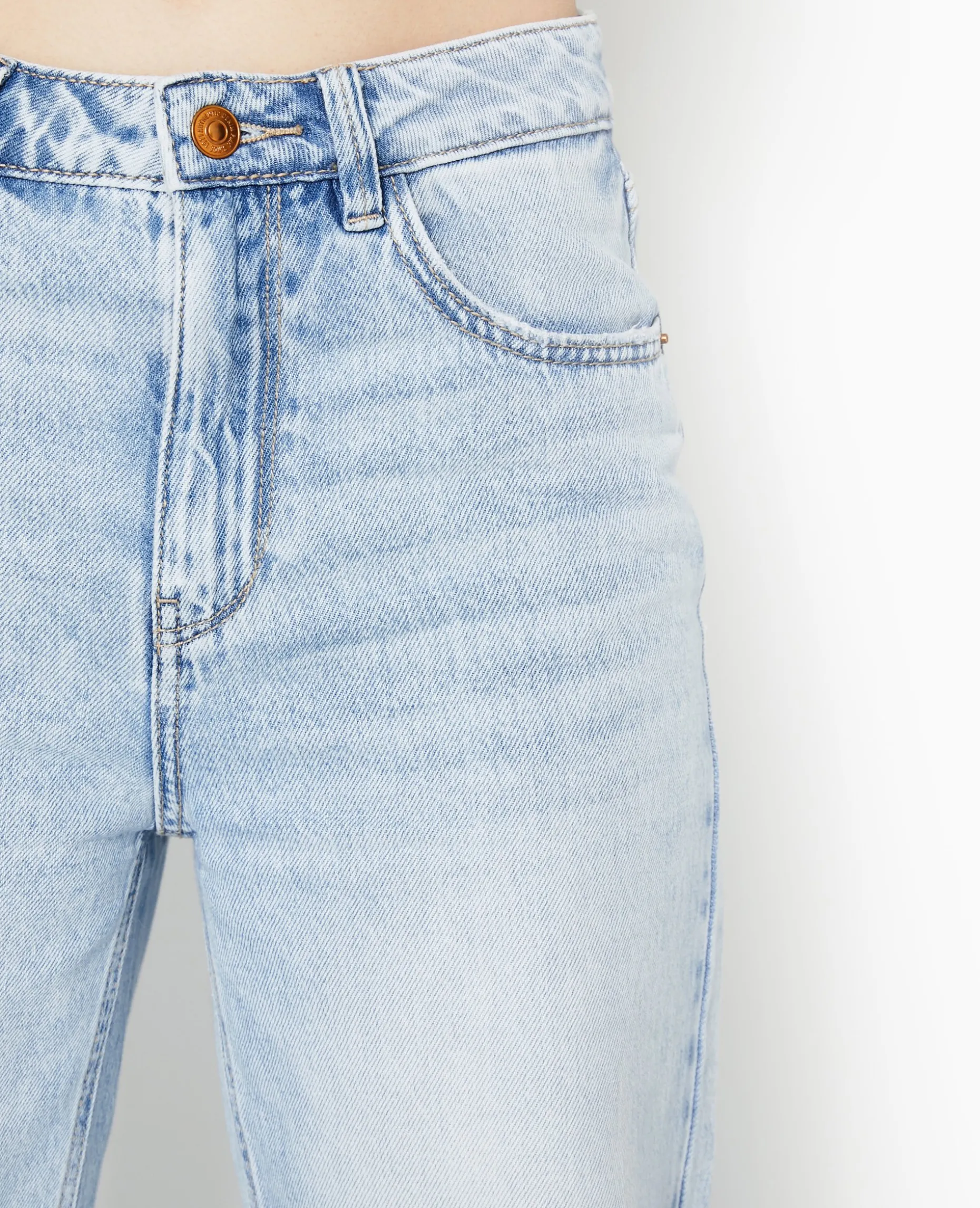Jean Wide Taille Haute - Bleu Clair