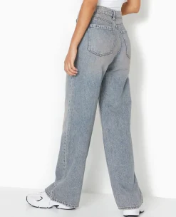 Jean Wide Taille Haute - Rose Clair